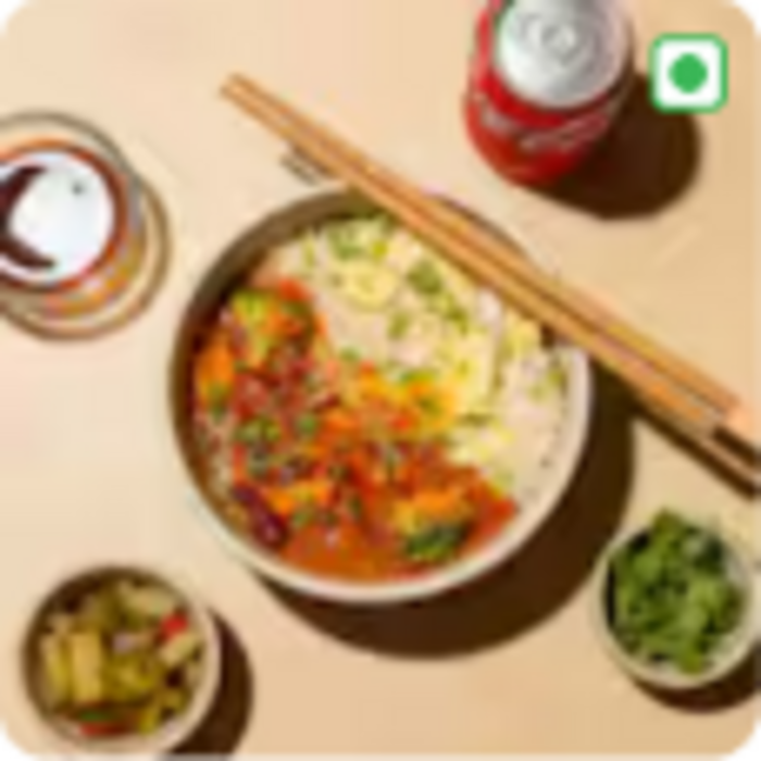 Paneer + rice + punchy sauce